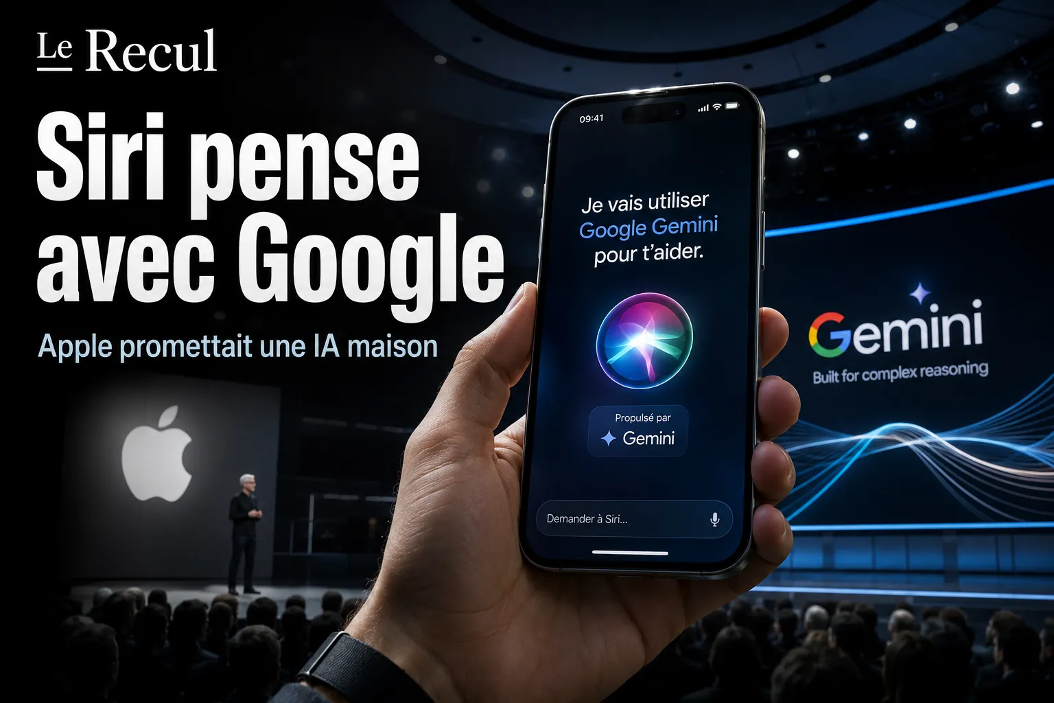 Apple avait promis une IA maison. Siri pense maintenant avec Google.