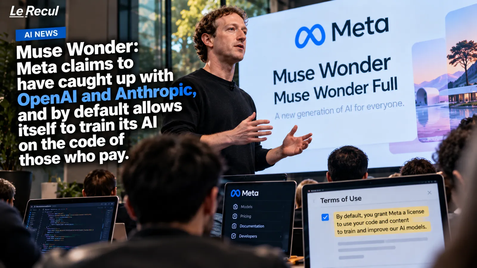 Muse Wonder: Meta says it has caught up with OpenAI and Anthropic, and by default lets itself train its AI on the code of those who pay
