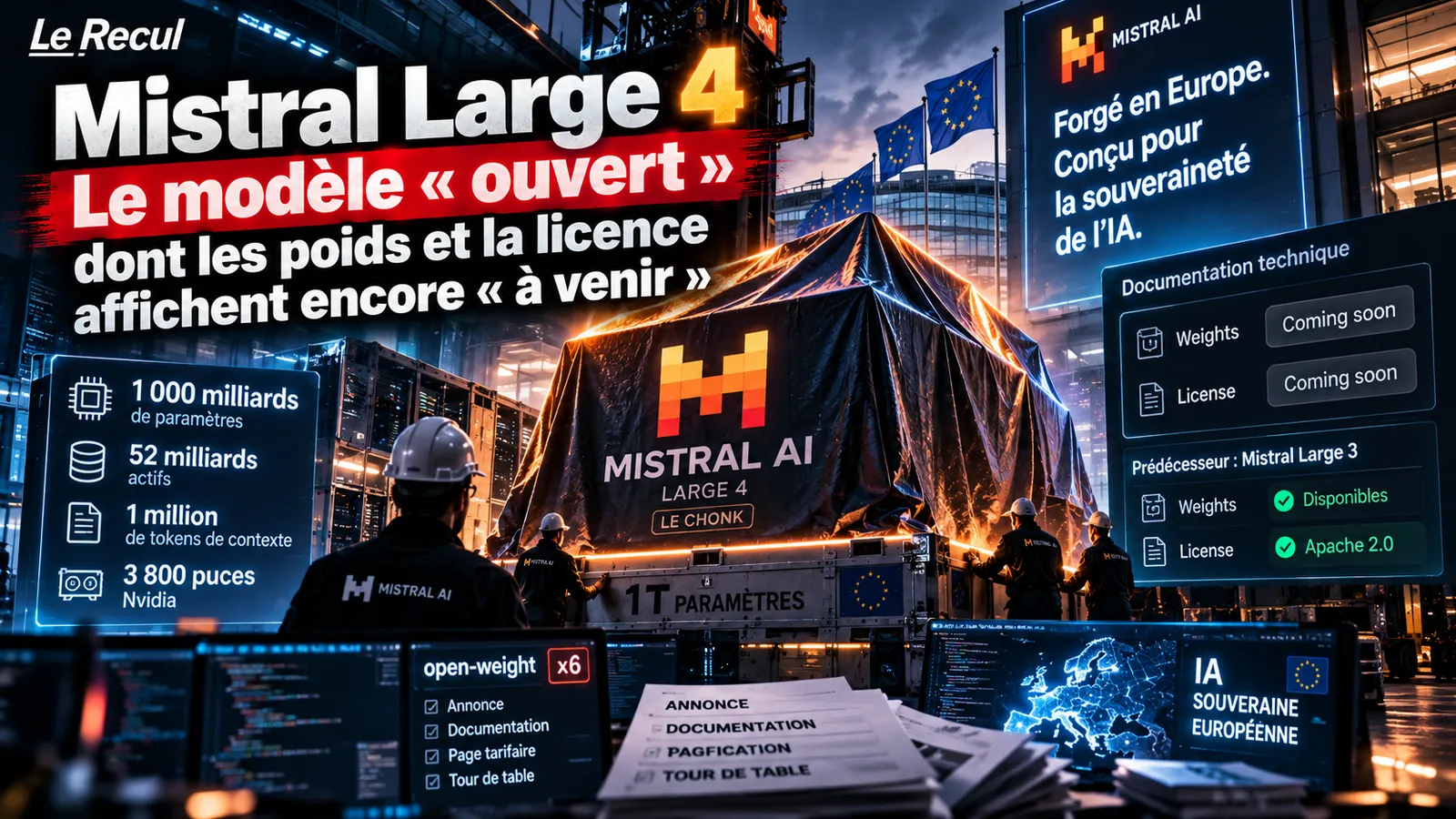 Mistral Large 4 : le modèle « ouvert » dont les poids et la licence affichent encore « à venir »