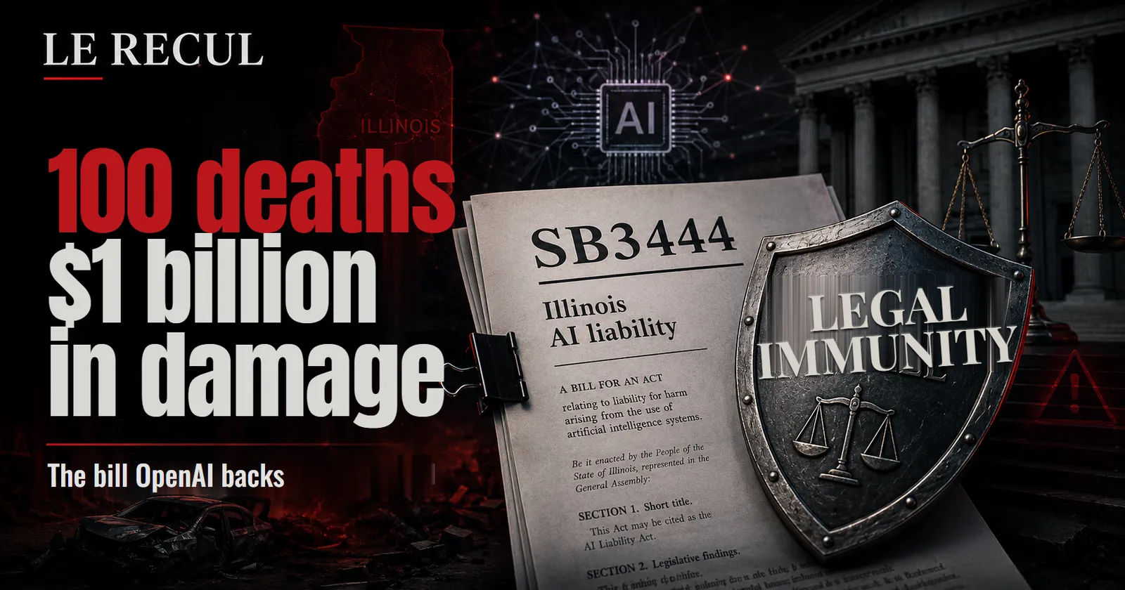 OpenAI backs a bill that could clear it after 100 deaths