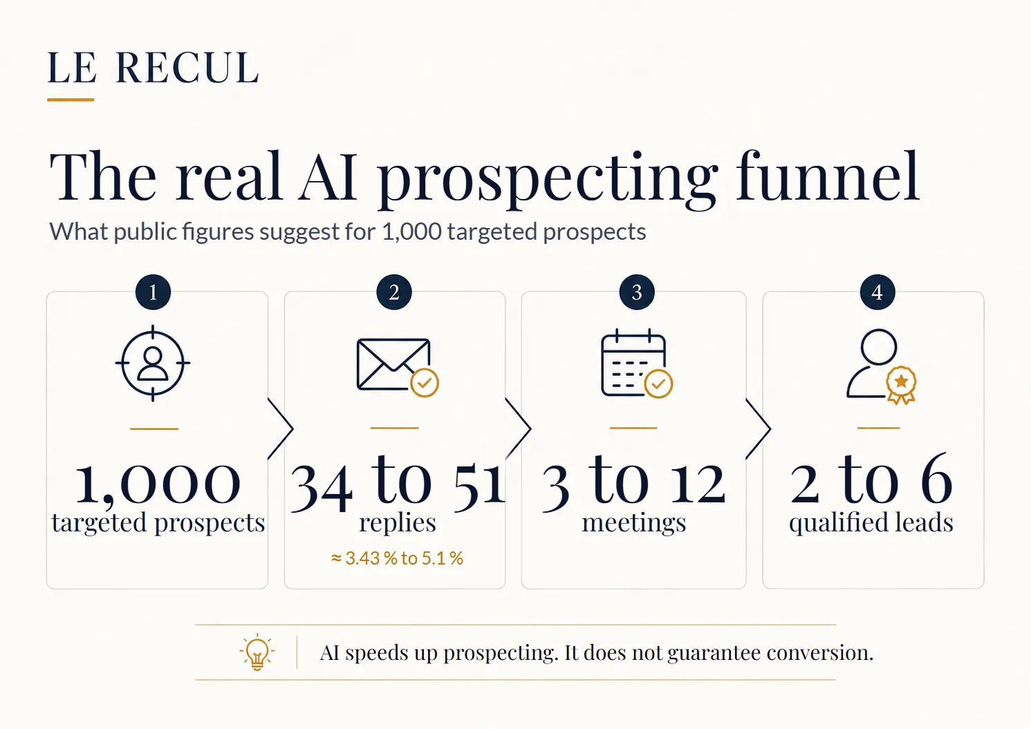 The real AI prospecting funnel, from 1,000 targeted prospects to a handful of qualified leads